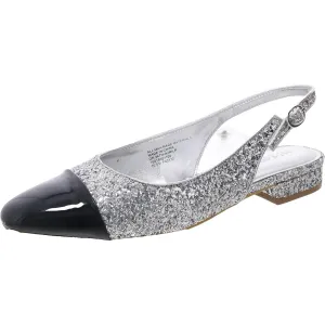 Womens Glitter Man Made Slingback Heels