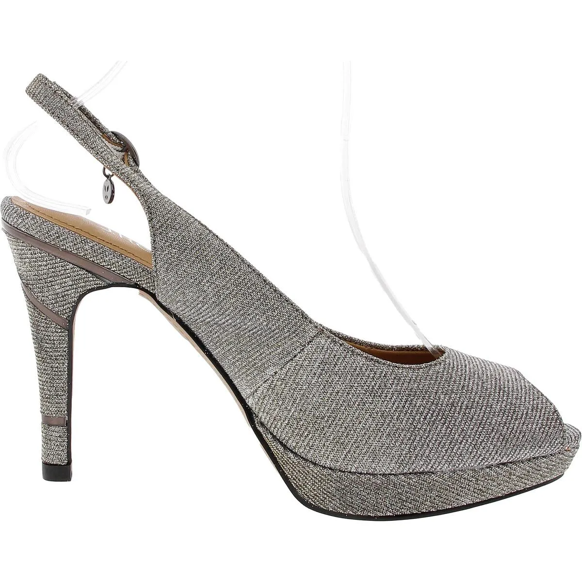 Womens Glitter Manmade Slingback Heels