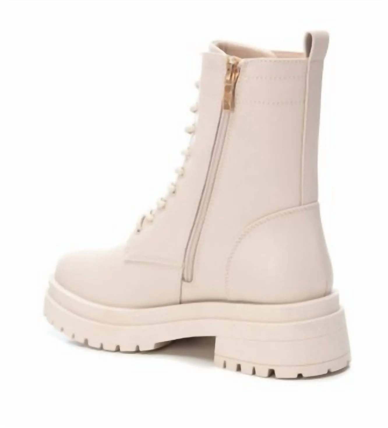 Women's Lace-Up Booties In Light Beige