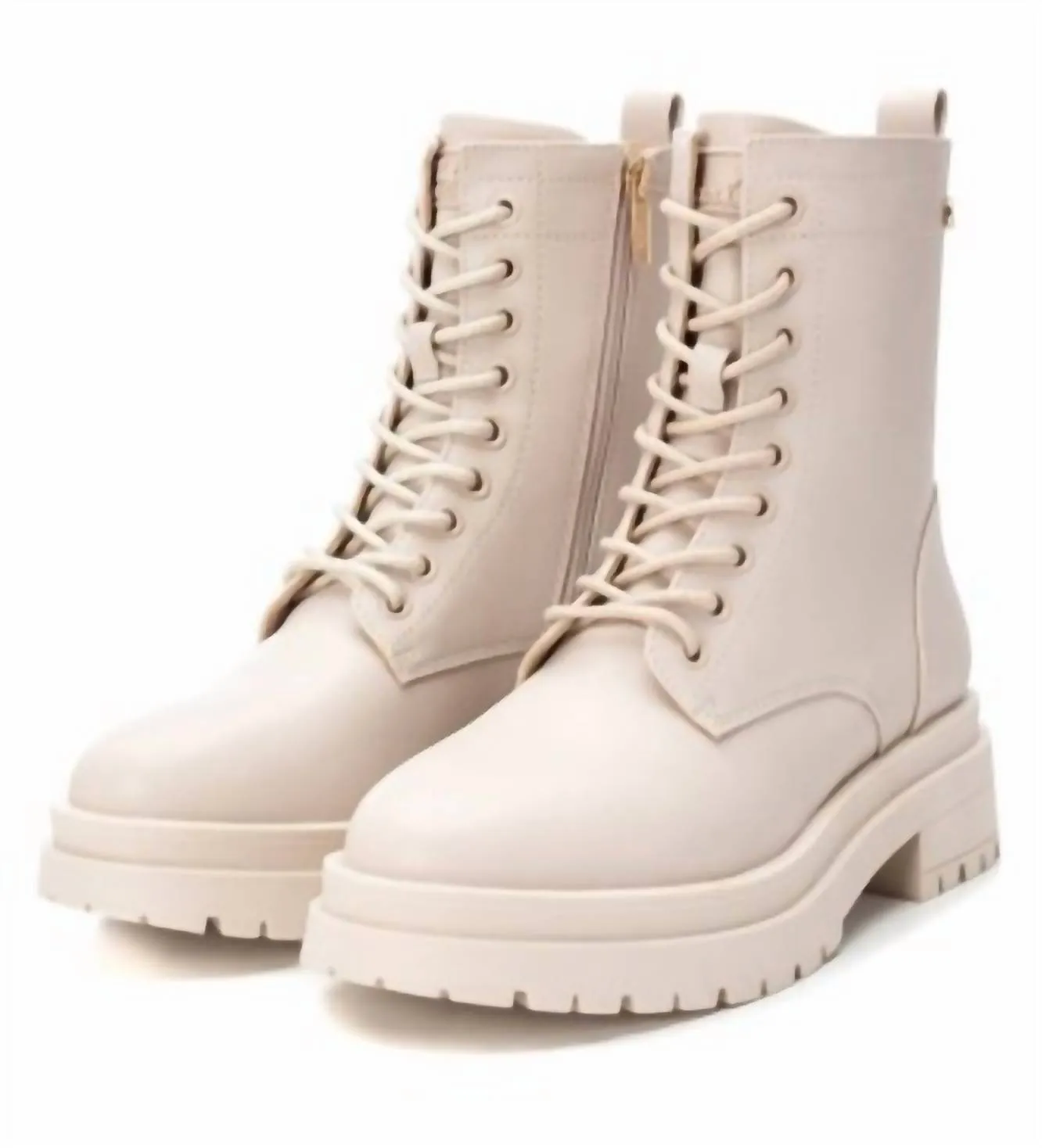 Women's Lace-Up Booties In Light Beige