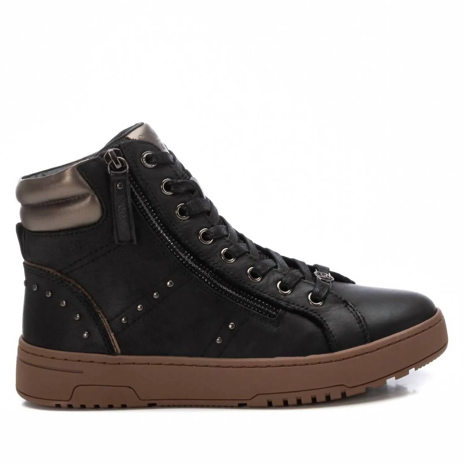 Women's Leather Booties In Black