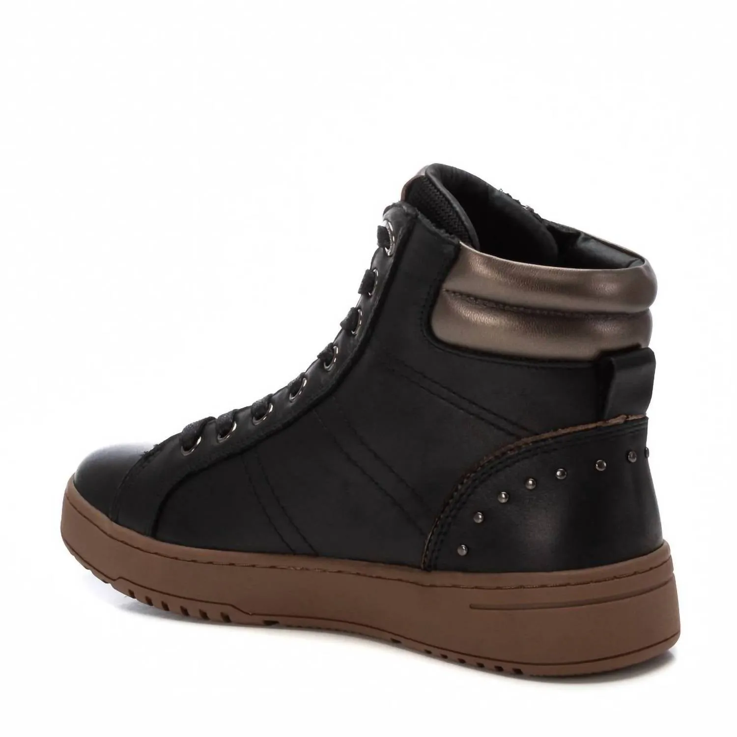 Women's Leather Booties In Black
