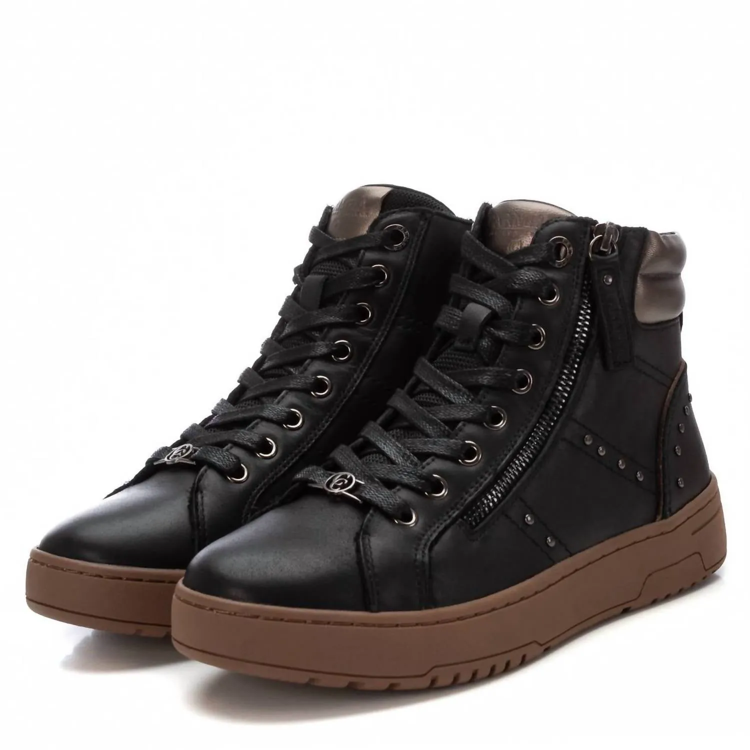 Women's Leather Booties In Black