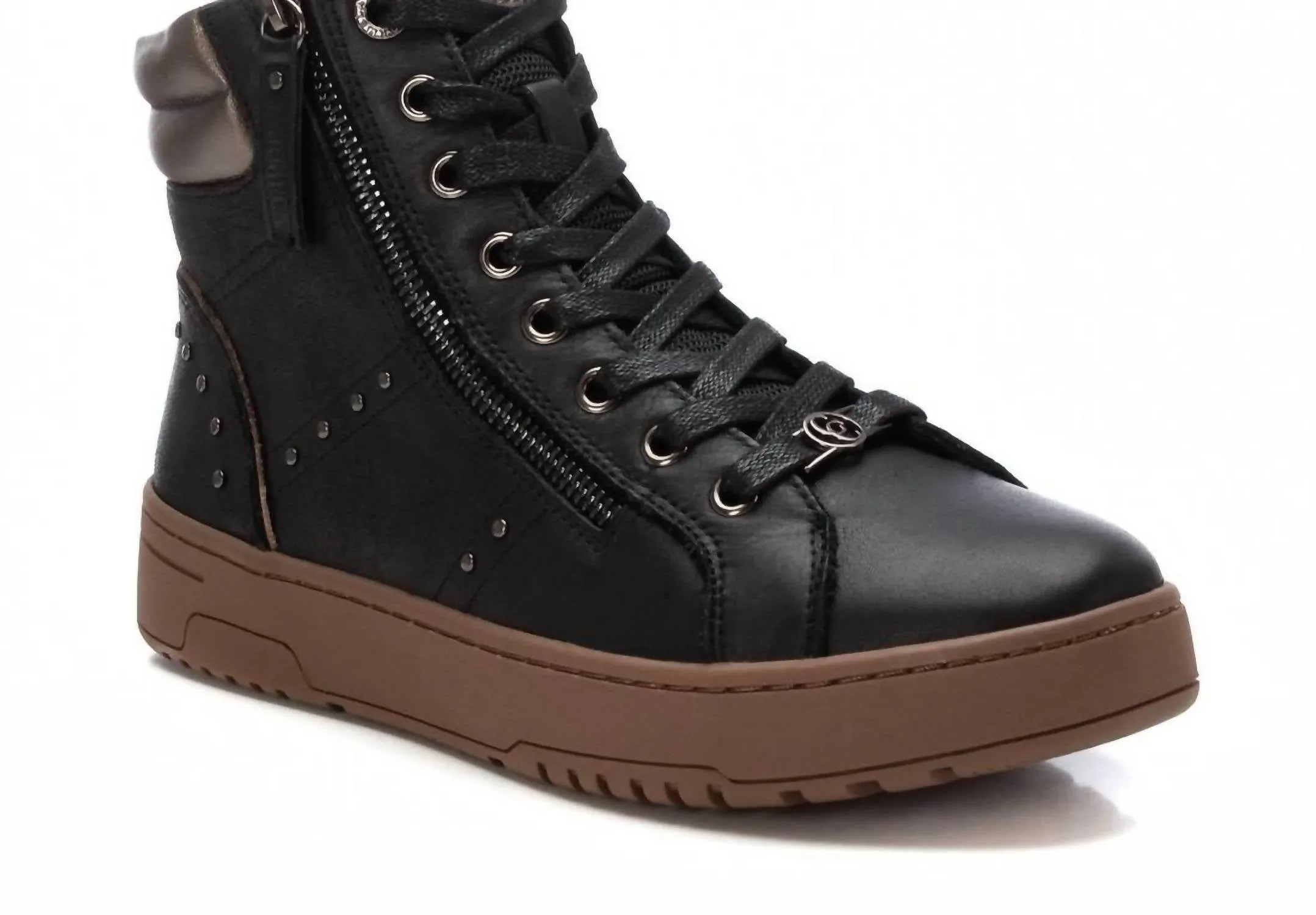 Women's Leather Booties In Black