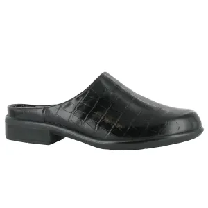 Women's Lodos Mule In Black Croc Leather