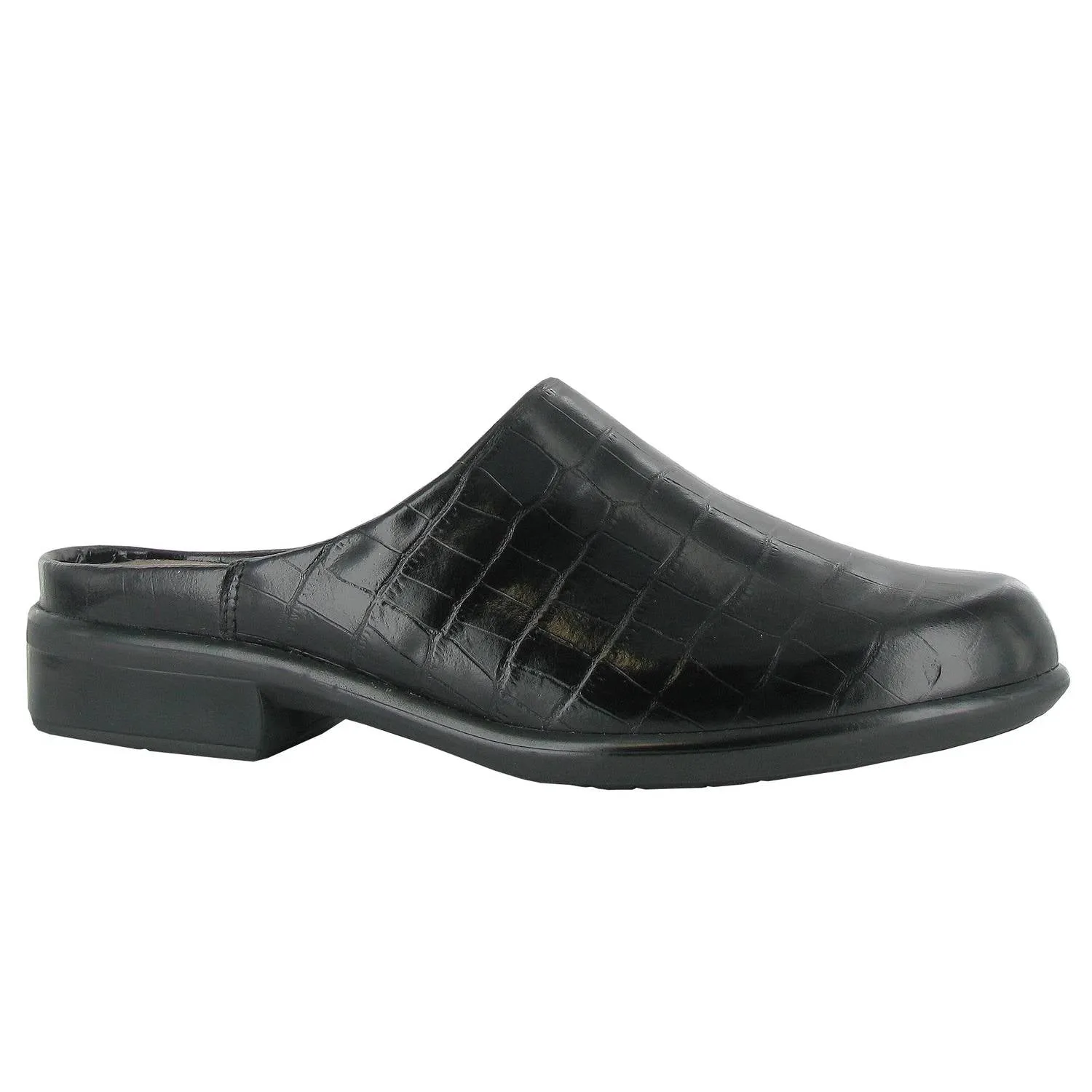 Women's Lodos Mule In Black Croc Leather