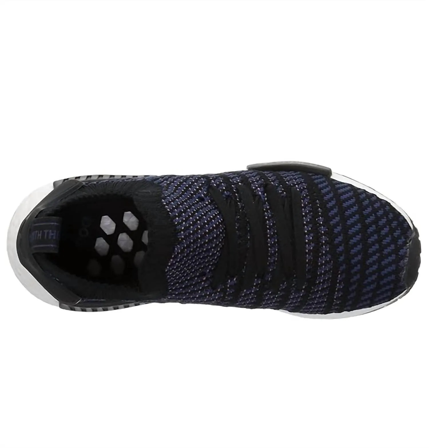 Women's Nmd R1 Stlt Primeknit Shoes In Core Black/ash Pink/noble Indigo