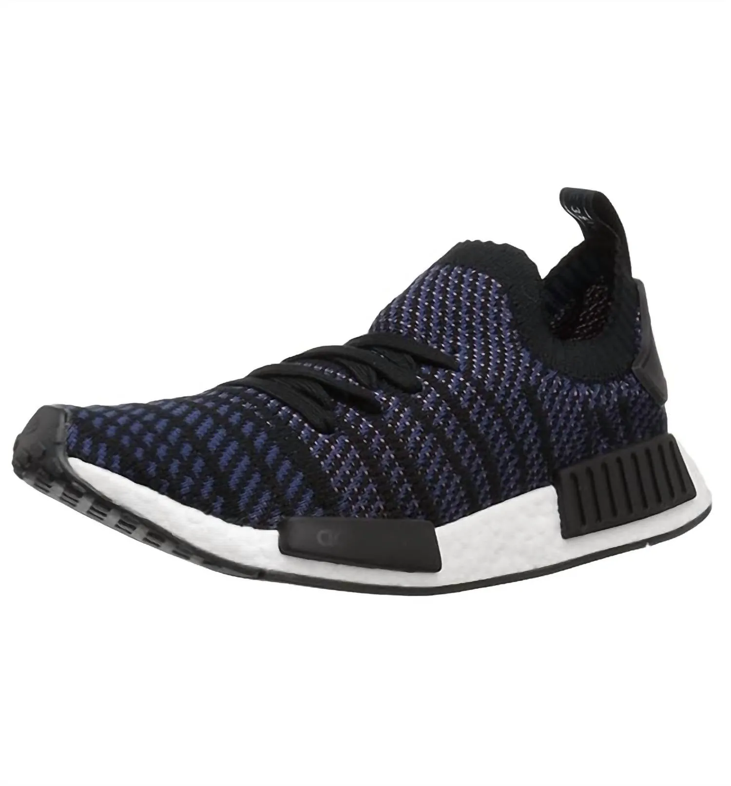 Women's Nmd R1 Stlt Primeknit Shoes In Core Black/ash Pink/noble Indigo