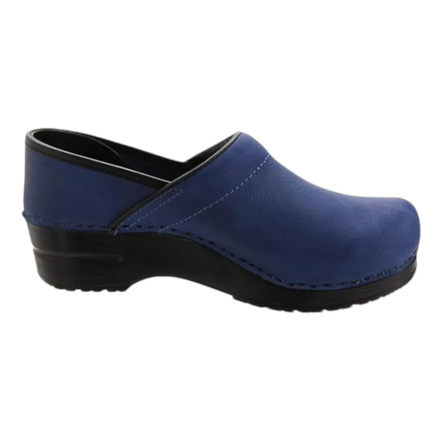 Women's Professional Oil Closed Leather Clog In Navy