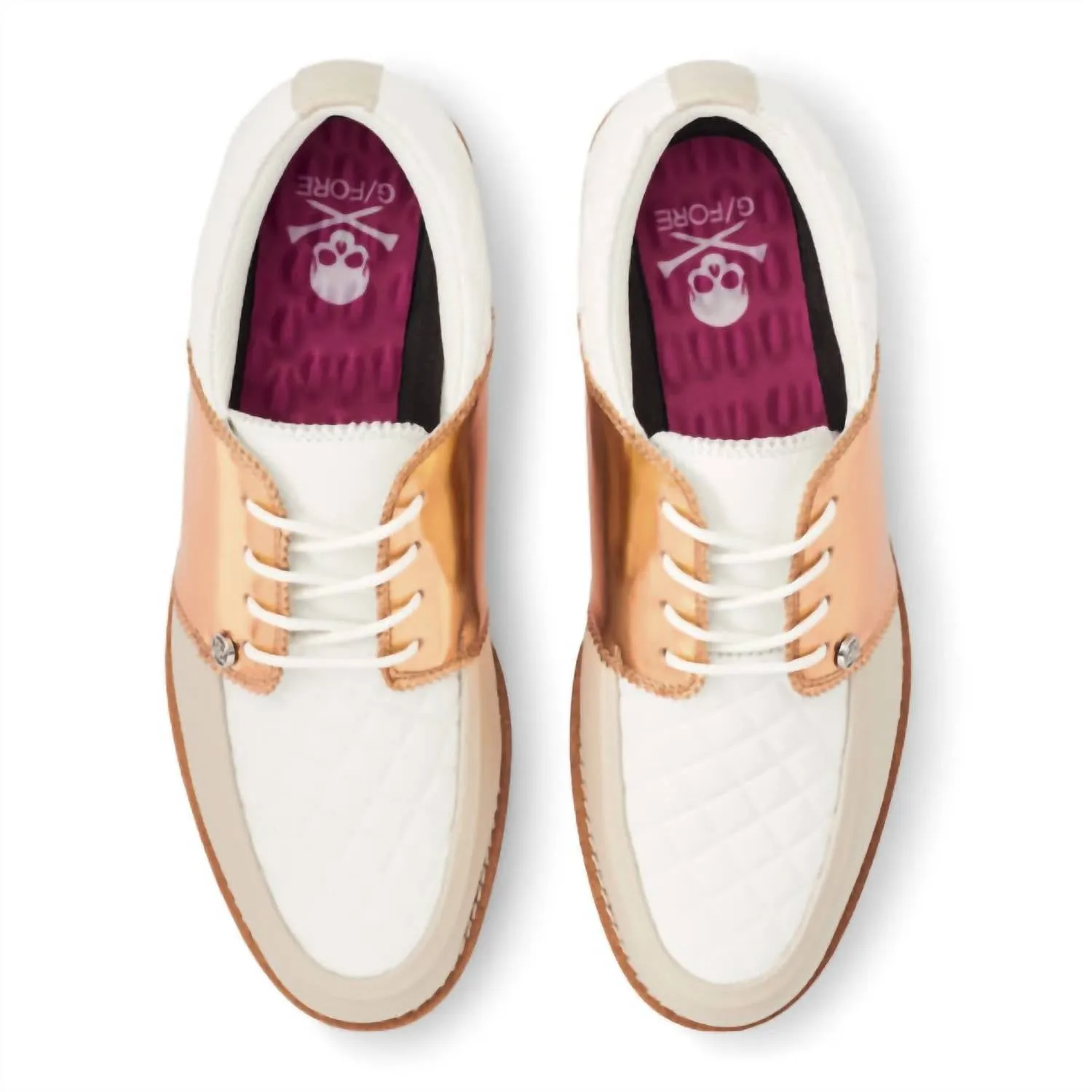 Women's Quilted Gallivanter Golf Shoes In Rose Gold