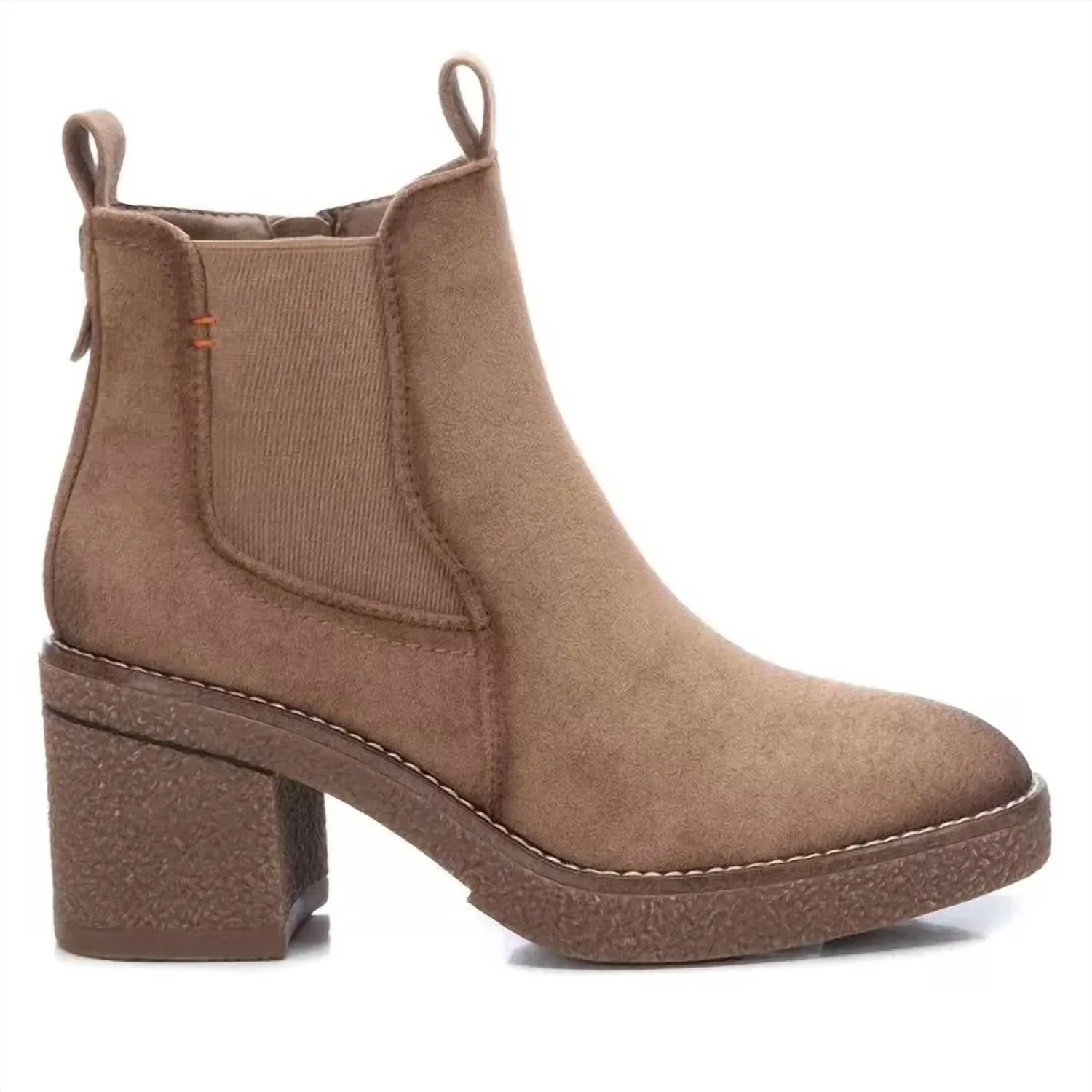 Women's Suede Ankle Booties In Taupe