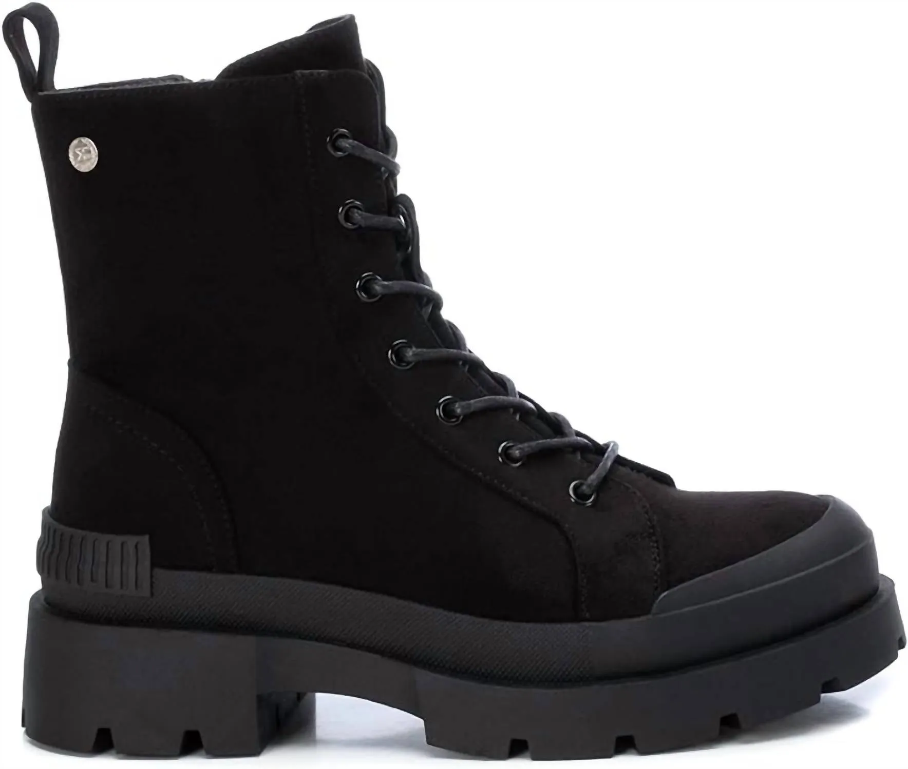 Women's Suede Lace-Up Booties In Black