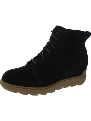 Womens Suede Lace-Up Booties