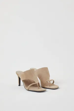 Women's Suede Mule In Plaster Beige