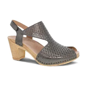 Women's Teagan Heeled Sandal In Grey Metallic
