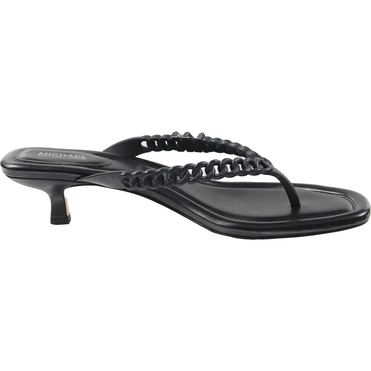 Zaza Womens Braided Faux Leather Kitten Heels